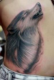 kecantikan pola pinggang serigala kepala tato