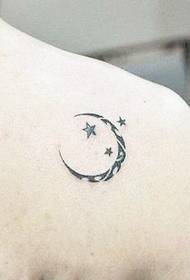 Meninas como ombro totem lua padrão de tatuagem de estrela de cinco pontas