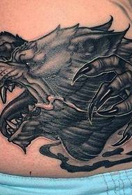 middellyf nuwe tradisionele donker weerwolf tatoo patroon