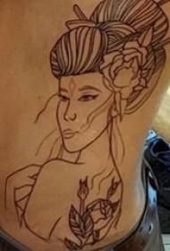 tattoo geisha material boy side waist portrait portrait geisha tattoo picture