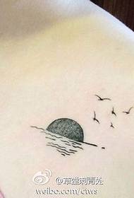 modello di tatuaggio di gabbiano spalla di una donna