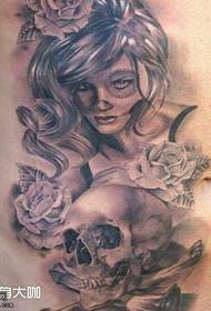 taille girl tattoo patroon