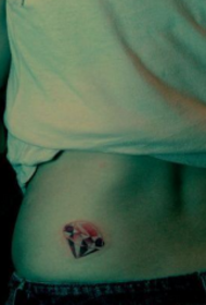 girls waist beautiful diamond tattoo pattern