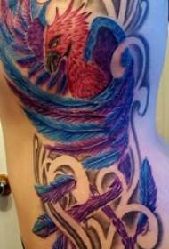 Tattoo vajzë zogu krah tatuazh të belit 67735 @ tatuazh i belit nga ana anësore e djalit të belit mbi foton e tatuazhit të balenave të zeza