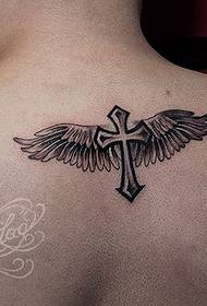 Back cross wings tattoo pattern shared by tattoo show