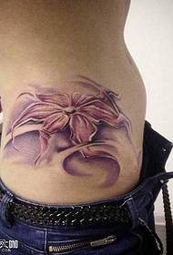 waist flower tattoo pattern  68350 - Red squid tattoo pattern behind the waist is infinitely vibrant