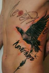 Side Waist Ink Condor Tattoo Pattern