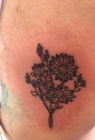 Tatuering sida midja manlig pojke sid midja liten färsk blomma tatuering bild