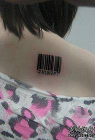 Patrón de tatuaxe de código de barras de ombreiro de beleza