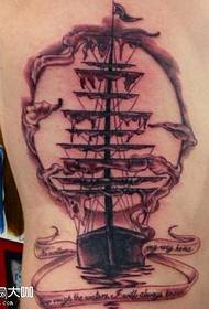 derék hajó tetoválás minta