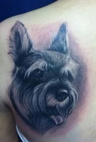 Animal Tattoo Pattern: Skouder puppy Portrait Tattoo Pattern