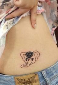 skønhed talje sød lille elefant tatovering mønster