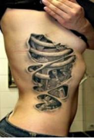 Tatuaggio in vita creativo incrinato