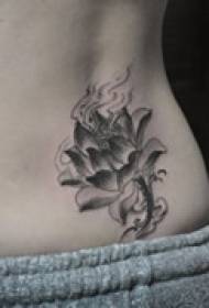 Art lotus waist tattoo
