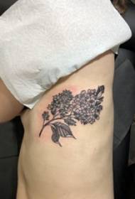 Tattoo side baywang lalaki batang lalaki baywang sa itim na halaman tattoo larawan