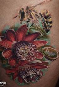 cintura realista de patró de tatuatge de flors
