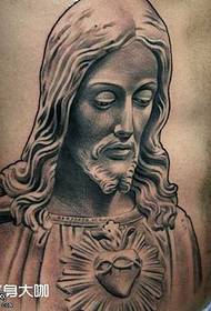 patrón de tatuaje de Jesús de cintura