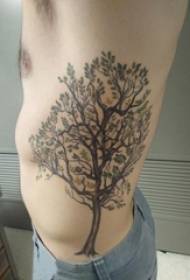 момчиња од половината насликани градиент едноставни линии растително дрво Тетоважа слики