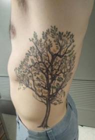 ụmụ nwoke n’akụkụ ibe ha na-ese ihe dị mfe edoghi nke osisi na-akụ osisi Tattoo