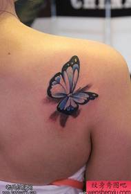 Mukadzi pfudzi ruvara 3D butterfly tattoo basa