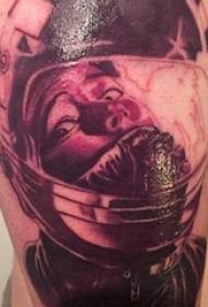 Character portrait tattoo boy side waist on black astronaut tattoo picture