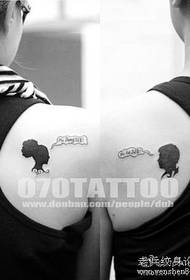 Shoulder couple totem portrait tattoo