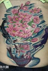 derék cseresznyevirág tintahal tetoválás minta