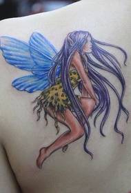 Modello di tatuaggio di donna: Colore di spalla Elf Wings Pattern di tatuaggi