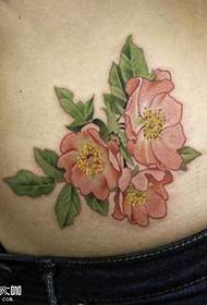 patró de tatuatge de flor de cintura rosa