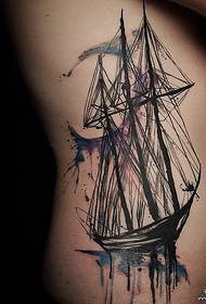 vita laterale europea e americana linea di tatuaggi tatuaggio modello tatuaggio