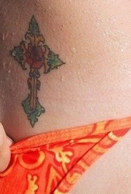 Mädchen Taille Kreuz Tattoo Muster Daquan