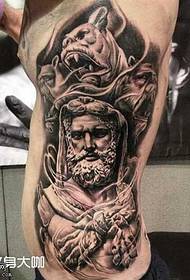 Patrón de tatuaje de dios de río de cintura