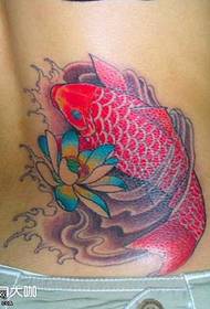 motivo tatuaggio carpa di loto in vita