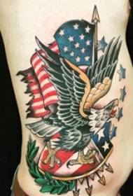 American mureza tattoo yechirume mudzidzi kudivi chiuno pane gondo uye american mureza tattoo mufananidzo