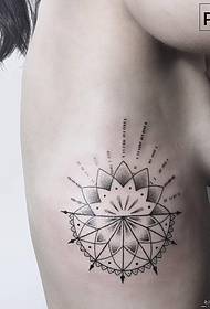 Talie laterală vanilie cu clasic punct de prick line model de tatuaj