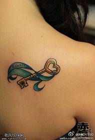 Female shoulder color key tattoo pattern