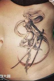 Waist Female Knight Tattoo Pattern