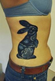 краса талії зоряний кролик візерунок татуювання