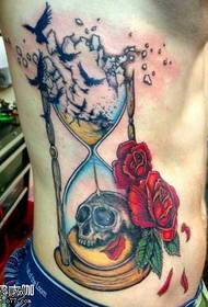 waist rose ຮູບແບບ tattoo hourglass