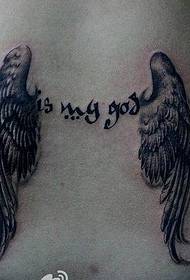 eng Taille Engel Flügel Tattoo Muster