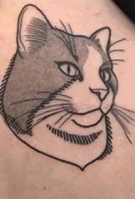 Foto di tatuaggio a vita laterale Foto di tatuaggio di gatto nero a vita laterale di ragazza