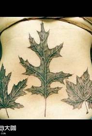 허리 잎 문신 패턴