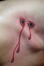 Tattoo-patroon met een skouerkogelgat