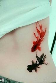 Waist Small Pisces Tattoo Pattern  68250 - Waist Water Wave Tattoo Pattern