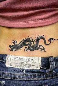 model de tatuaj cu totem dragon negru talie