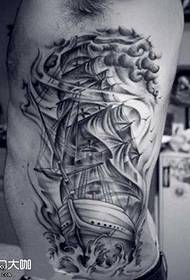 waist boat tattoo pattern