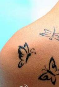 Ŝultro tatuaje ŝablono: ŝultro totemo malgranda papilio tatuaje ŝablono