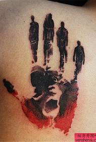 Modello di tatuaggio astratto spalla ragazzo palmo