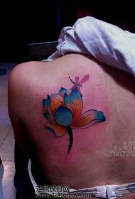 Pola tato bahu lotus yang stylish dan indah