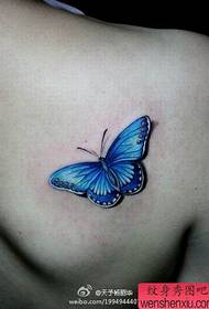 Obraz stereoskopowy 3D realistyczny obraz łopatki motyla wzór tatuażu
